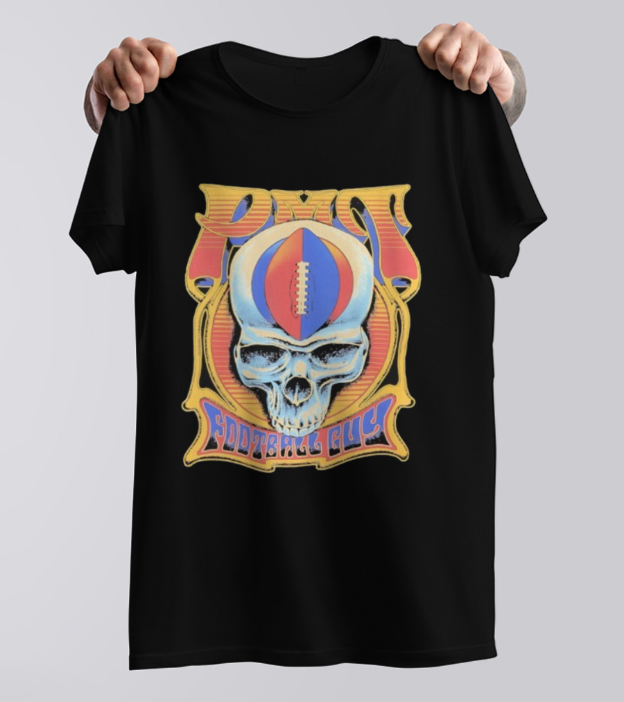 PMT Football Guy Grateful Dead Style Skull Football T-Shirt