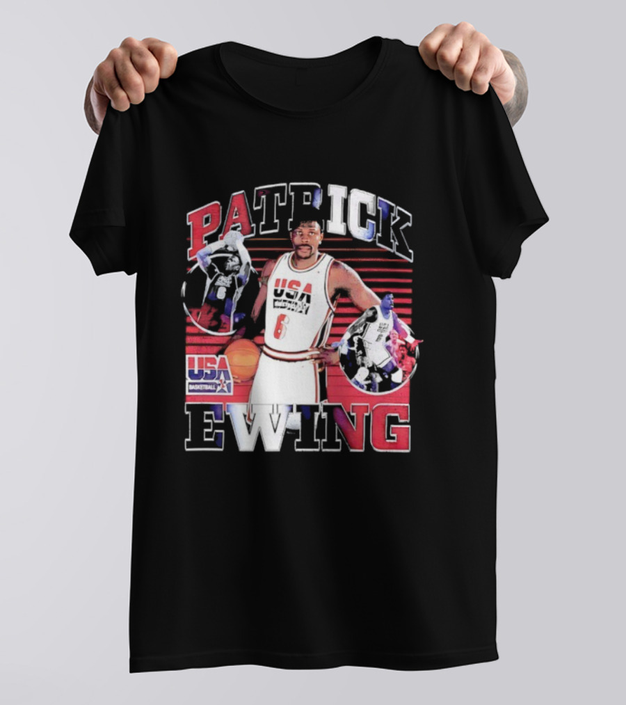 Patrick Ewing USA Basketball Number 6 Vintage Retro Style T-Shirt
