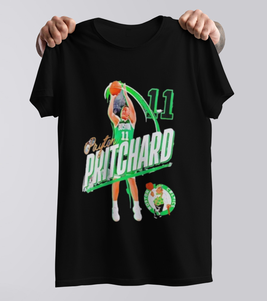 Boston Celtics Payton Pritchard 11 Basketball Player Action T-Shirt