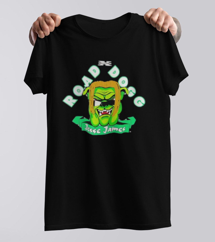 Road Dogg Jesse James 1998 WWF D-Generation X Neon Monster Face T-Shirt