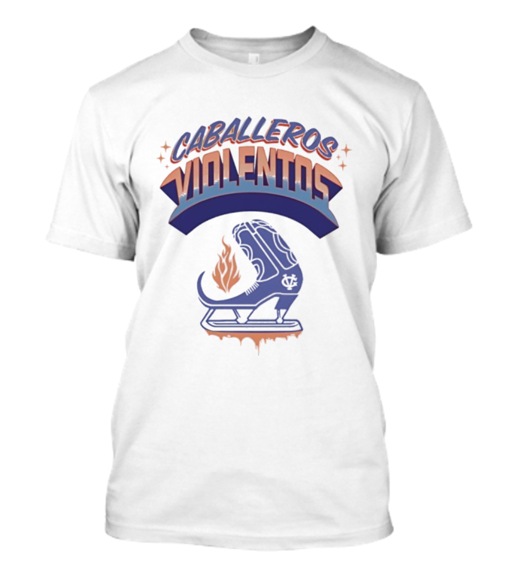 Caballeros Violentos Violent Gentlemen Flaming Hockey Skate T-Shirt