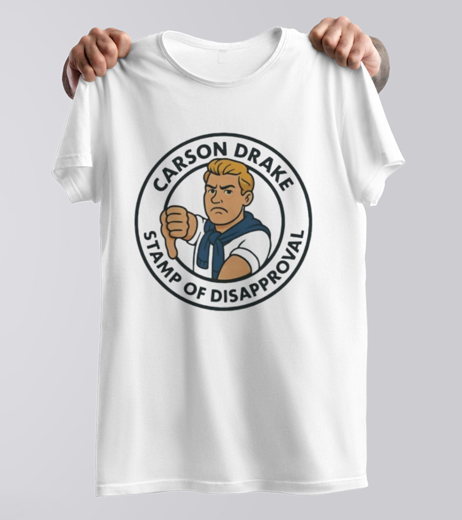 Carson Drake Stamp Of Disapproval Thumbs Down Badge T-Shirt
