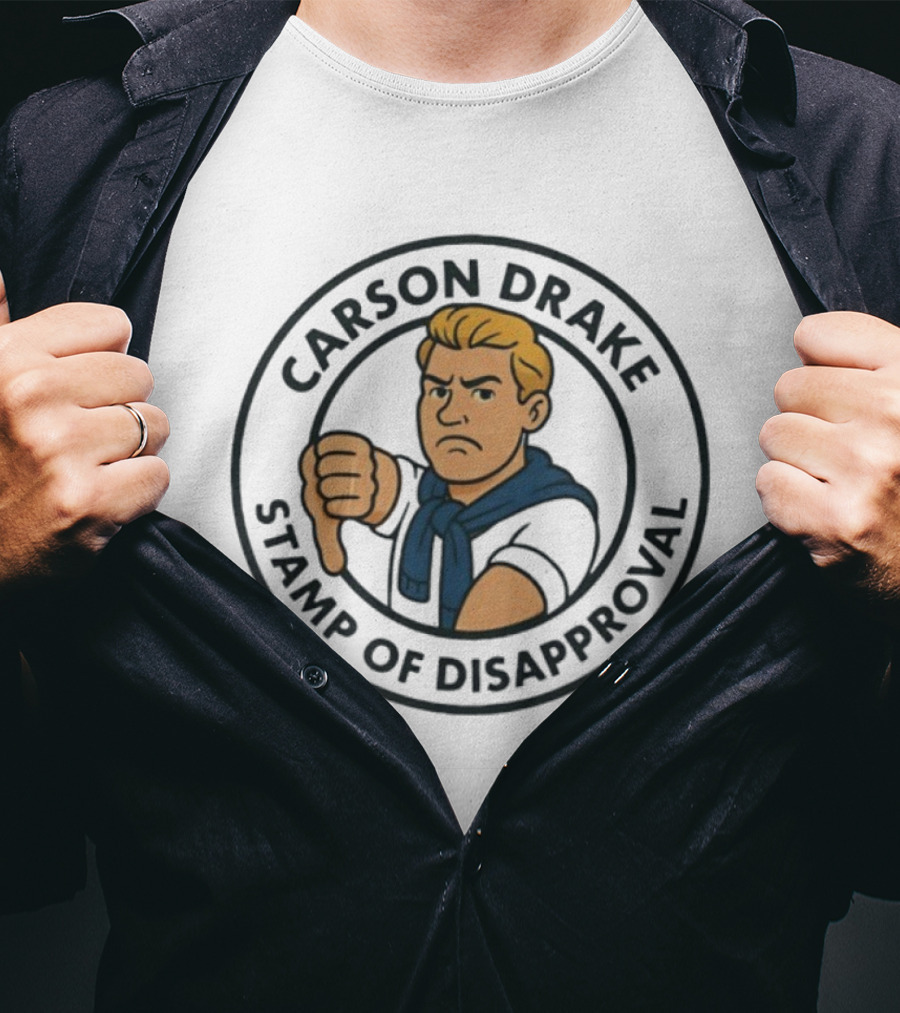 Carson Drake Stamp Of Disapproval Thumbs Down Badge T-Shirt