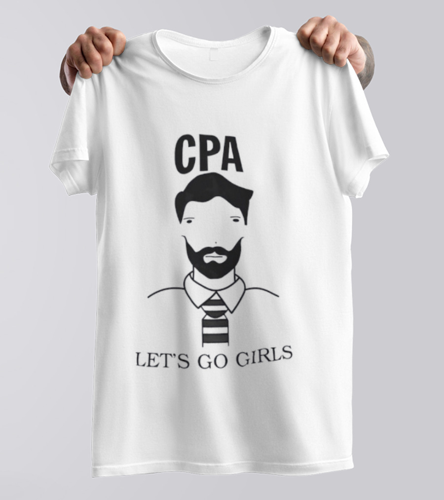 CPA Let's Go Girls Accountant Humor Face Icon T-Shirt