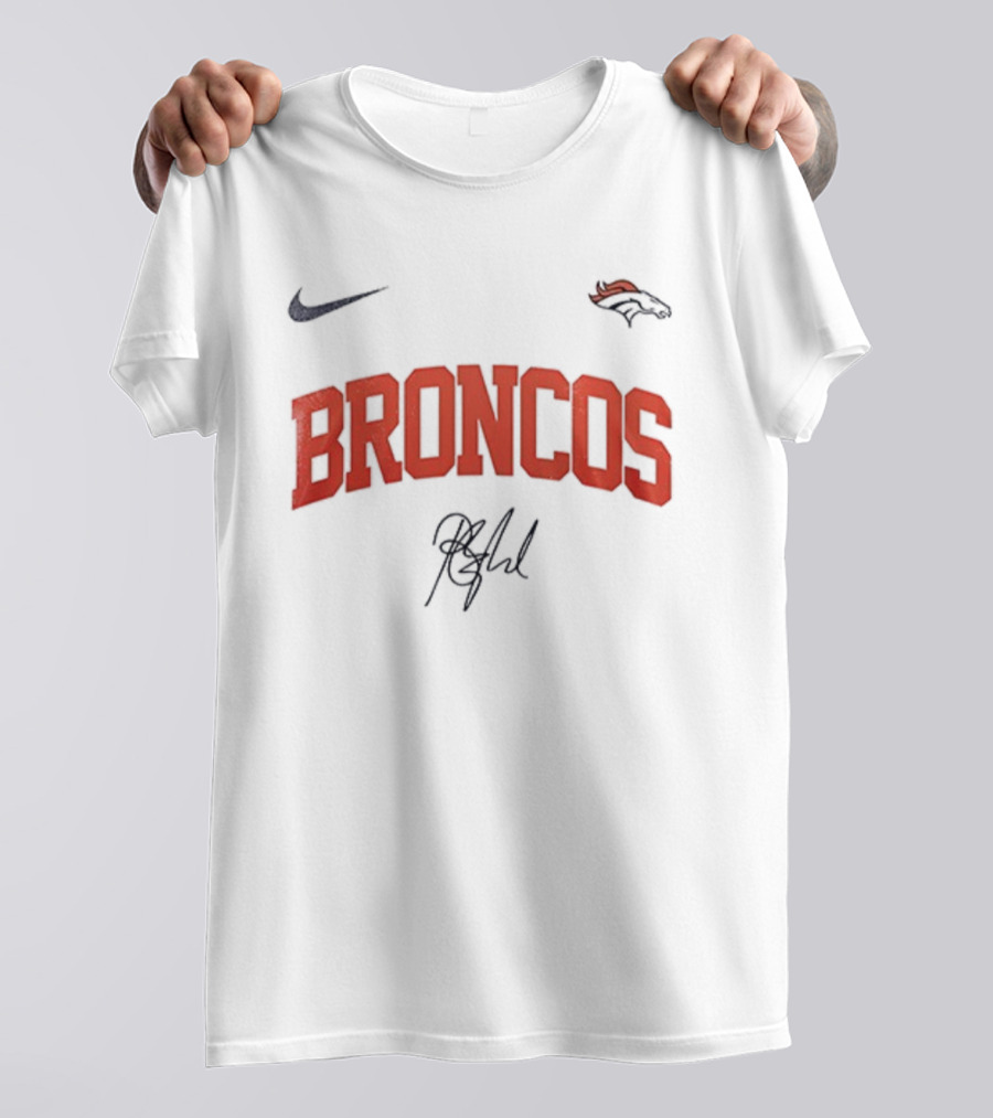 Denver Broncos Once Before I Go Signature Barry Manilow Broncos Logo Nike T-Shirt