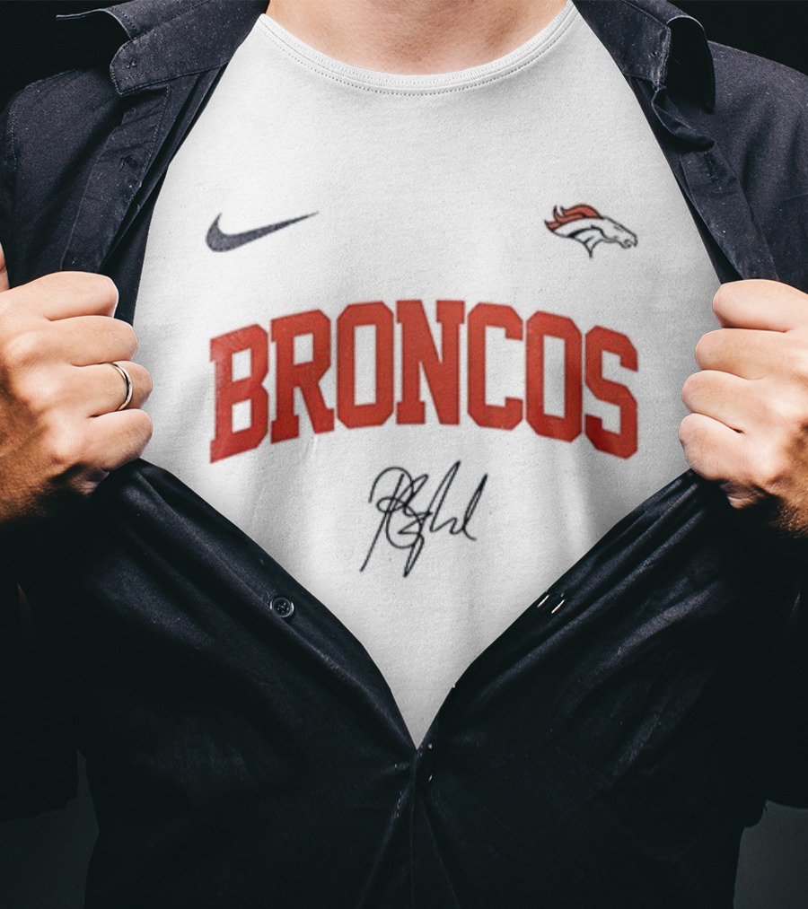 Denver Broncos Once Before I Go Signature Barry Manilow Broncos Logo Nike T-Shirt