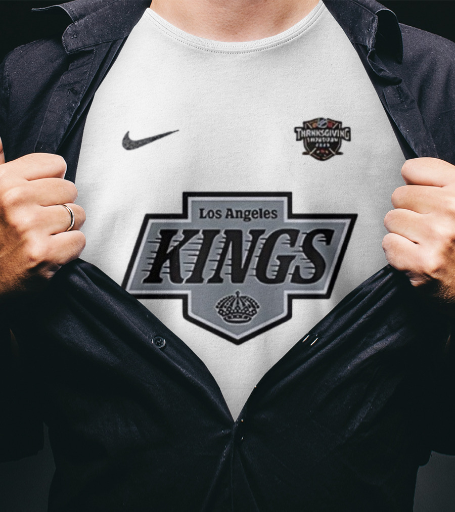 Thanksgiving 2023 Los Angeles Kings Hockey Black Nike Retro Style T-Shirt