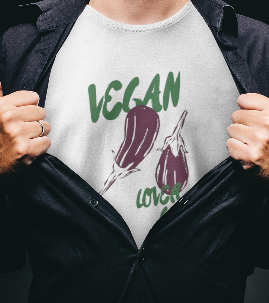 Vegan Love Club Everyday All Day Eggplant Illustration T-Shirt