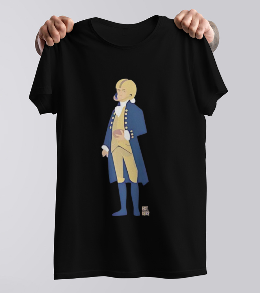 Founding Father Of Football EST 1972 Colonial Style Player Holding Ball T-Shirt