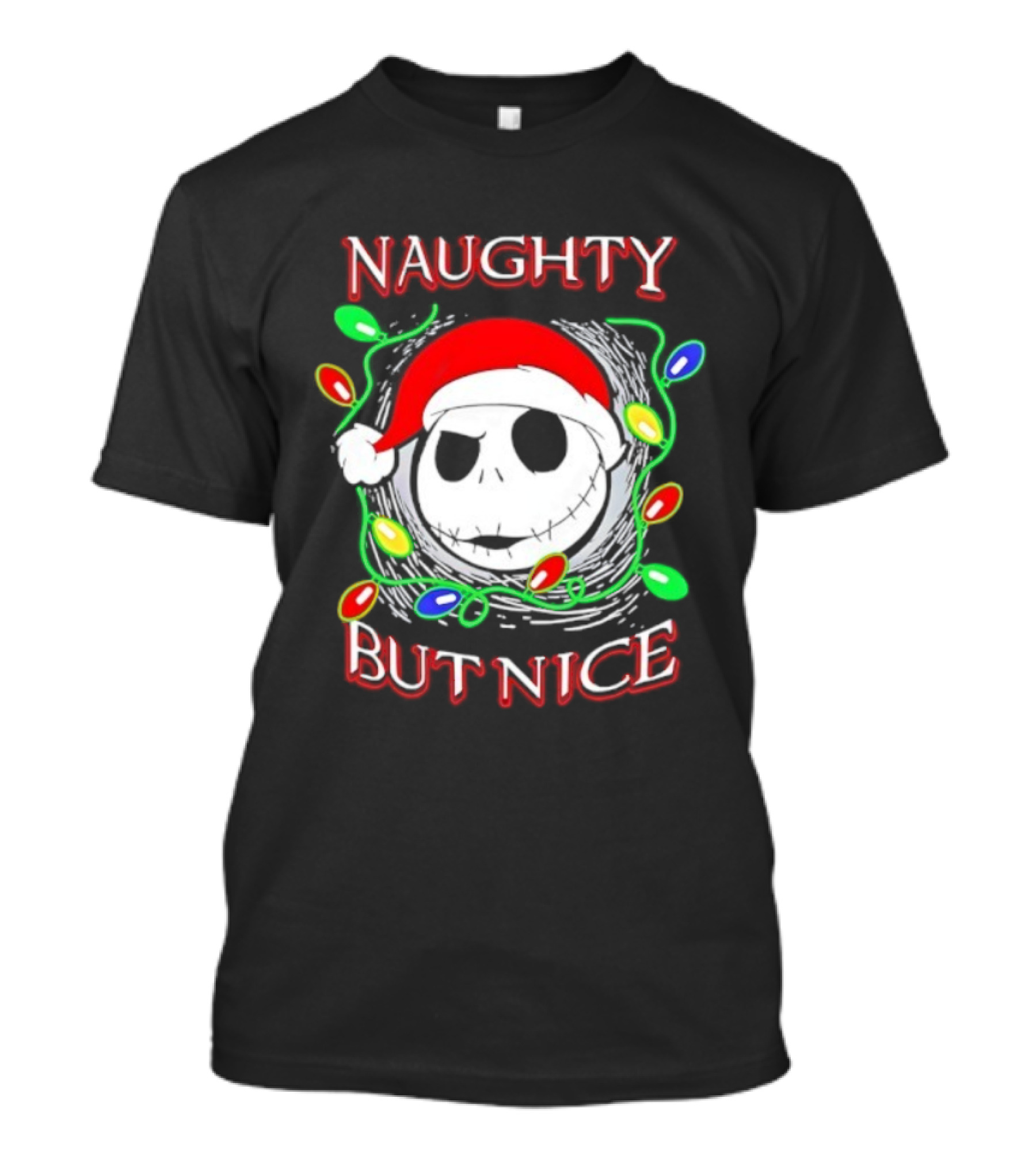 Naughty But Nice Jack Skellington The Nightmare Before Christmas Holiday Lights T-Shirt