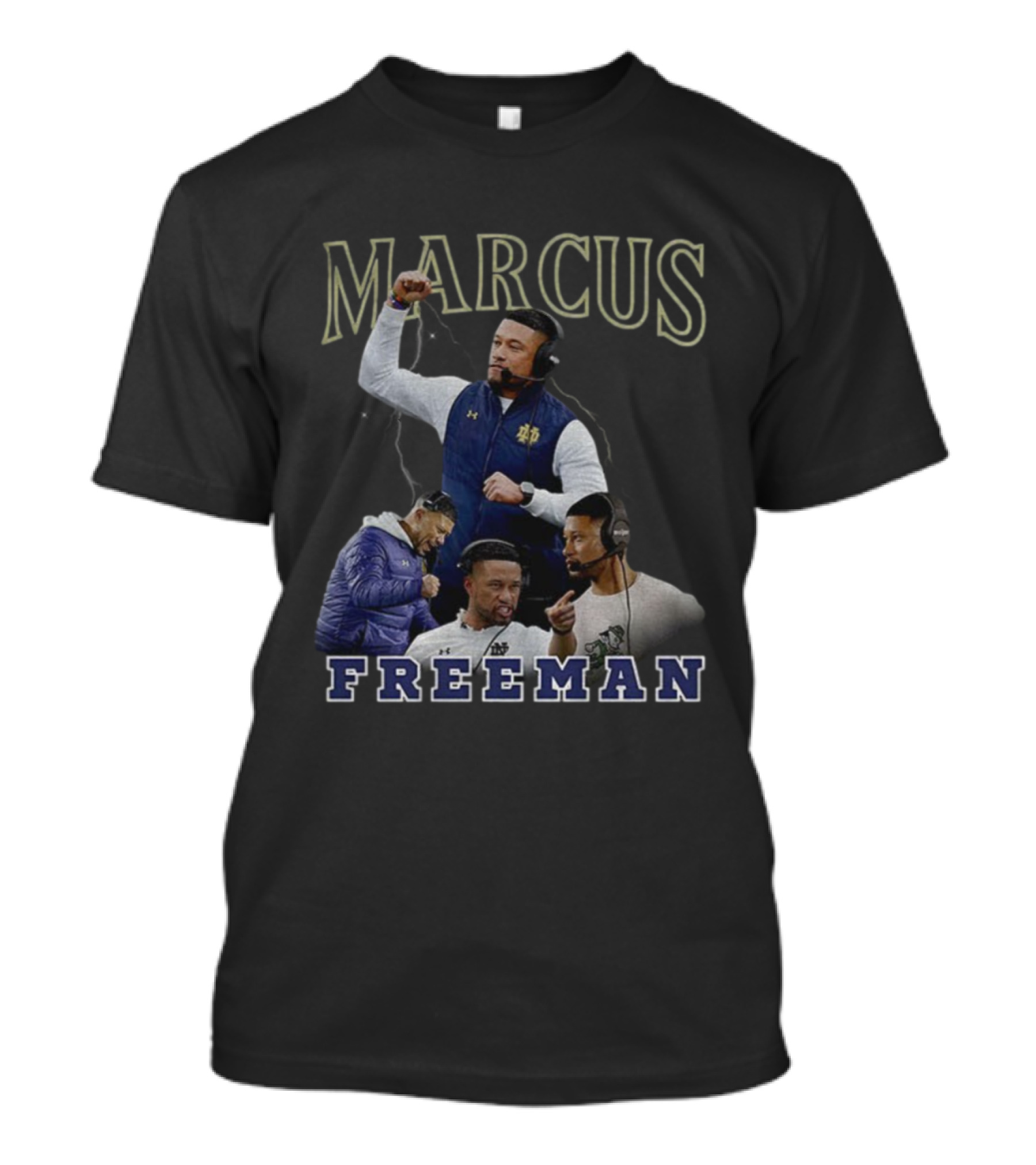 Marcus Freeman Notre Dame Football Coach Vintage Style T-Shirt