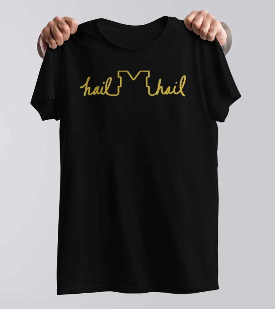 Michigan Wolverines Hail M Hail Football T-Shirt