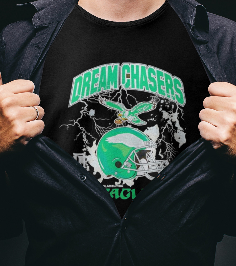 Philadelphia Eagles Dream Chasers Lightning Helmet Football Team Eagle T-Shirt