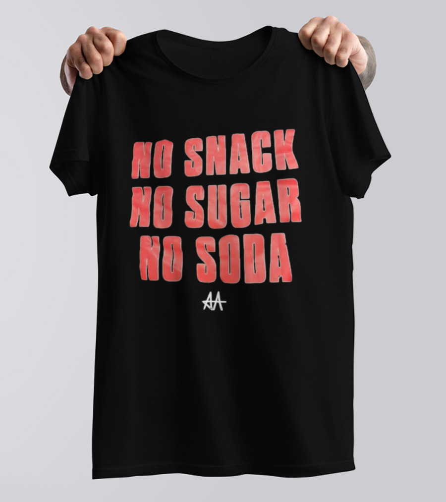 No Snack No Sugar No Soda Red Gradient Text T-Shirt