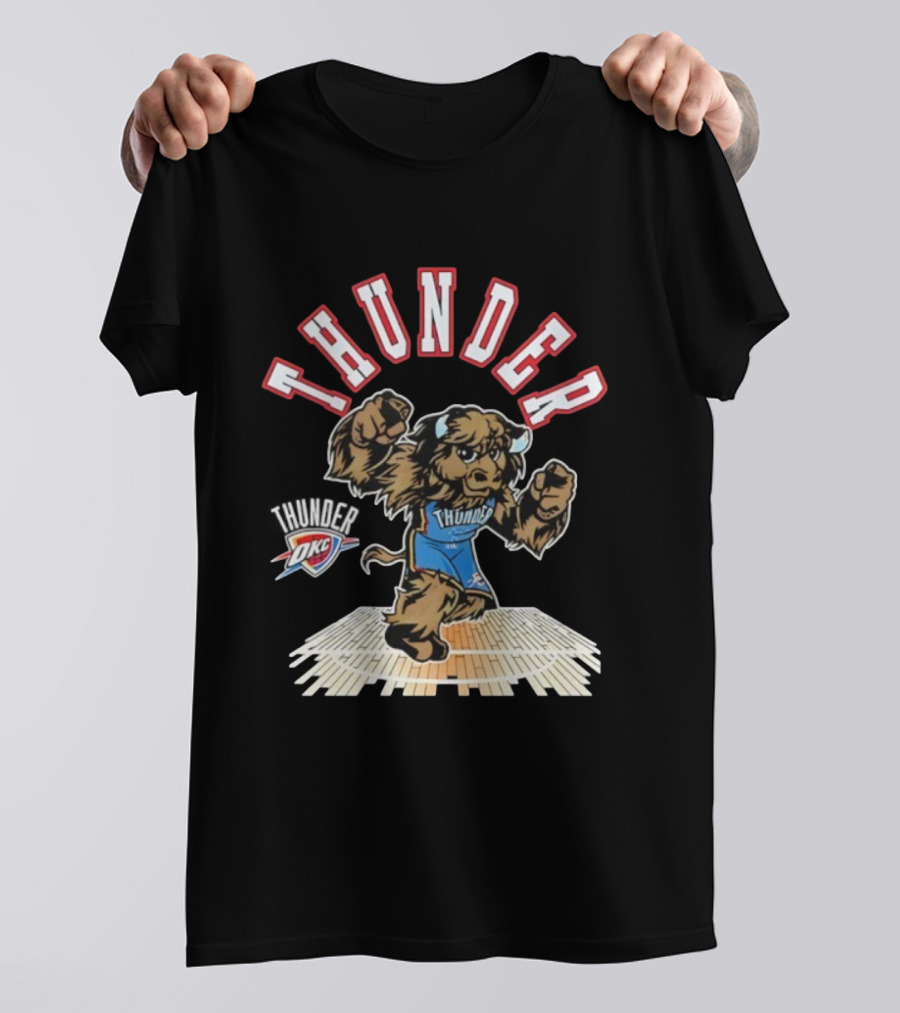 THUNDER Oklahoma City OKC Basketball Mascot T-Shirt