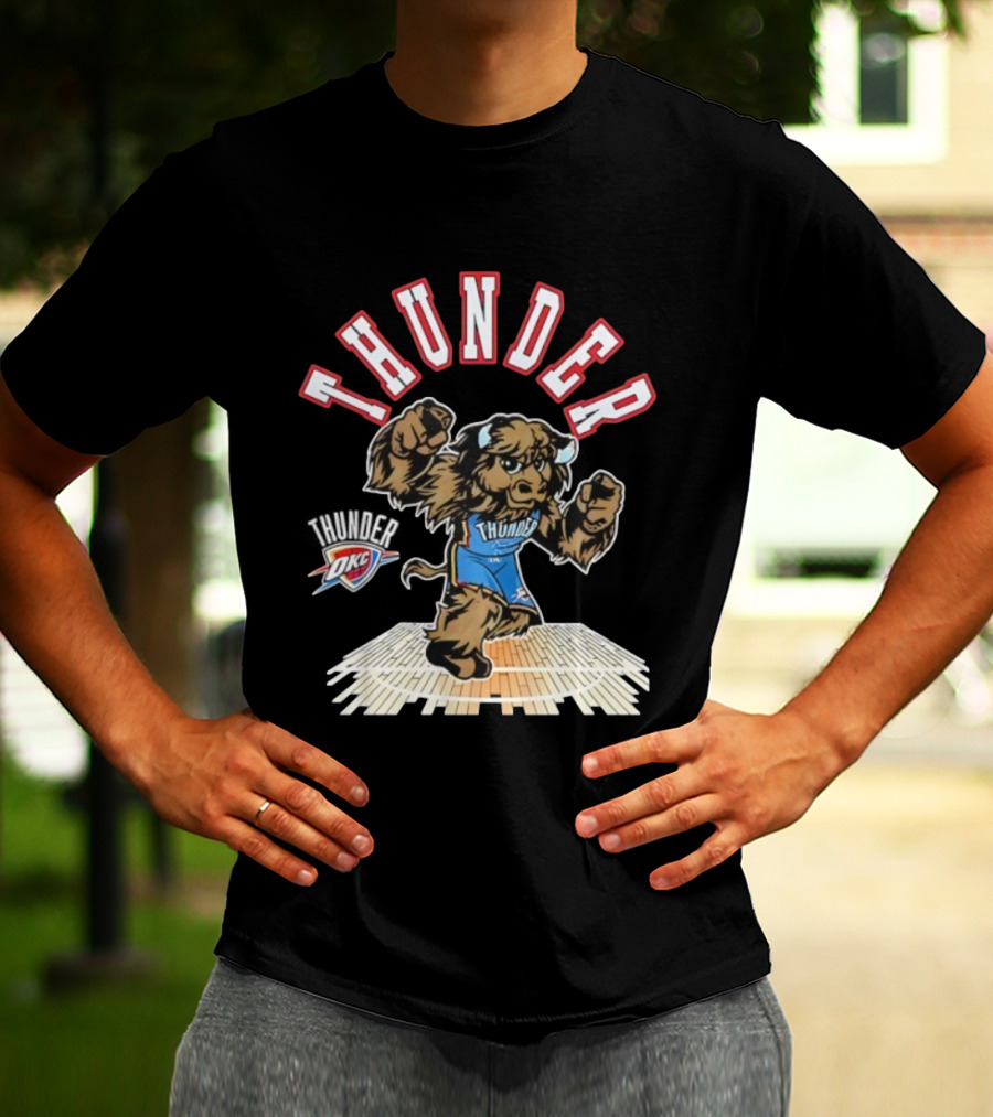 THUNDER Oklahoma City OKC Basketball Mascot T-Shirt