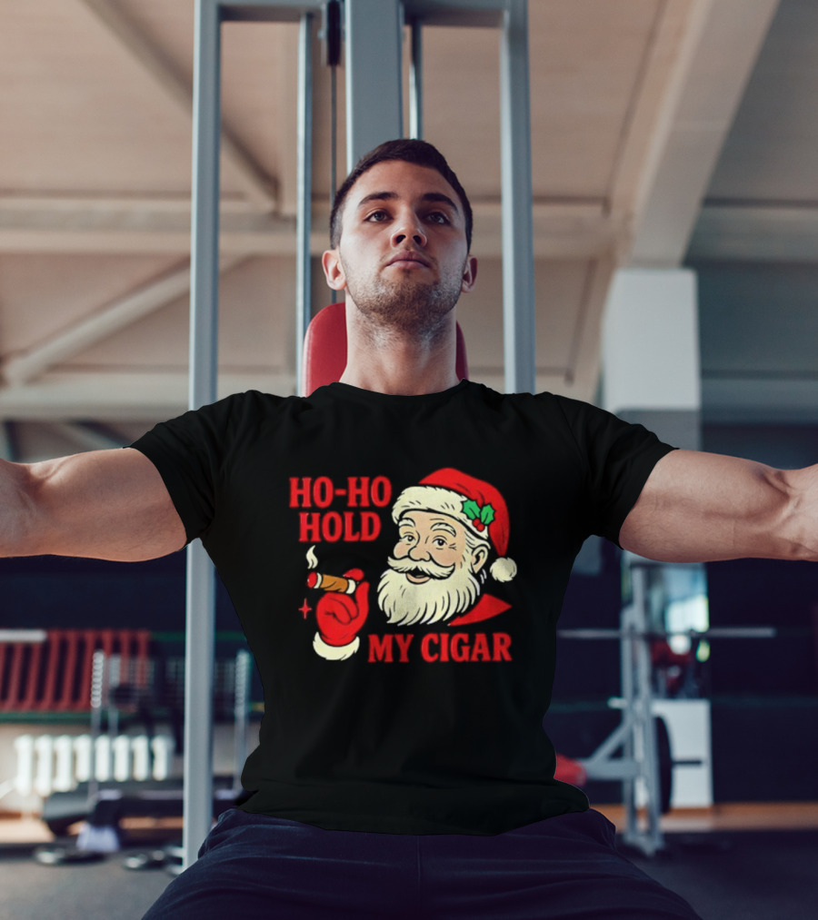 Santa Ho Ho Hold My Cigar Christmas T-Shirt