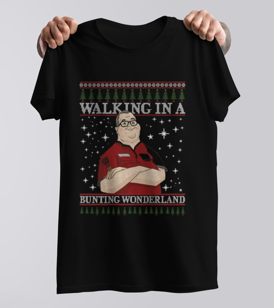 Walking In A Bunting Wonderland Christmas Funny Holiday T-Shirt