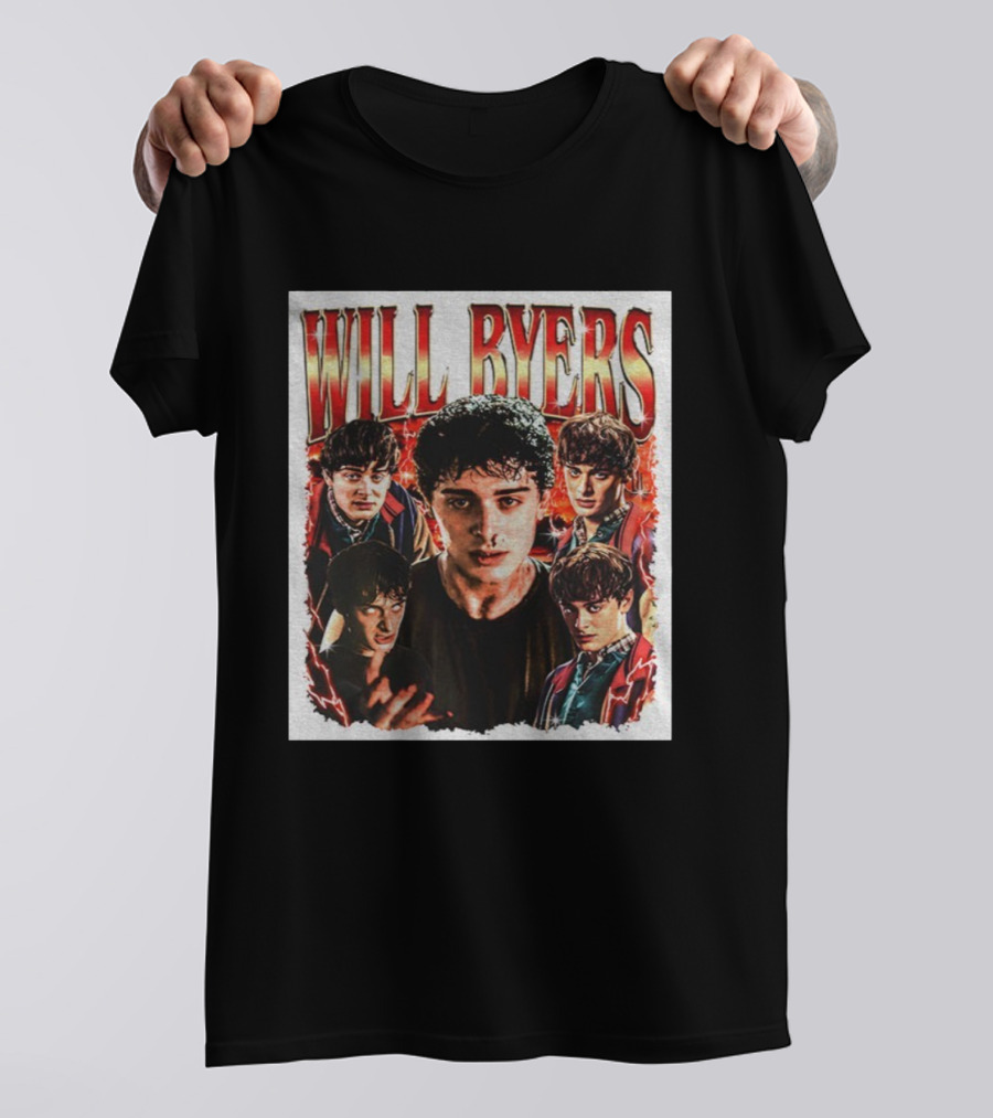 Will Byers Stranger Things Character Montage Upside Down Theme T-Shirt