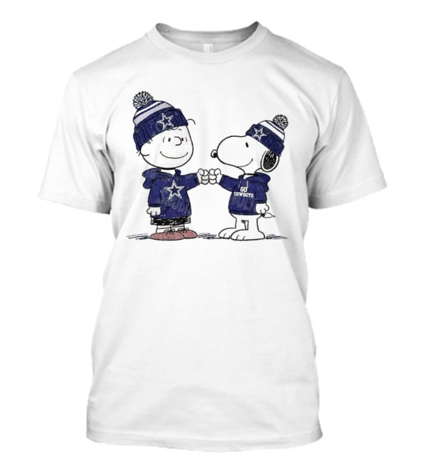Snoopy Charlie Brown Go Cowboys Super Bowl Dallas Cowboys Fan Apparel T-Shirt