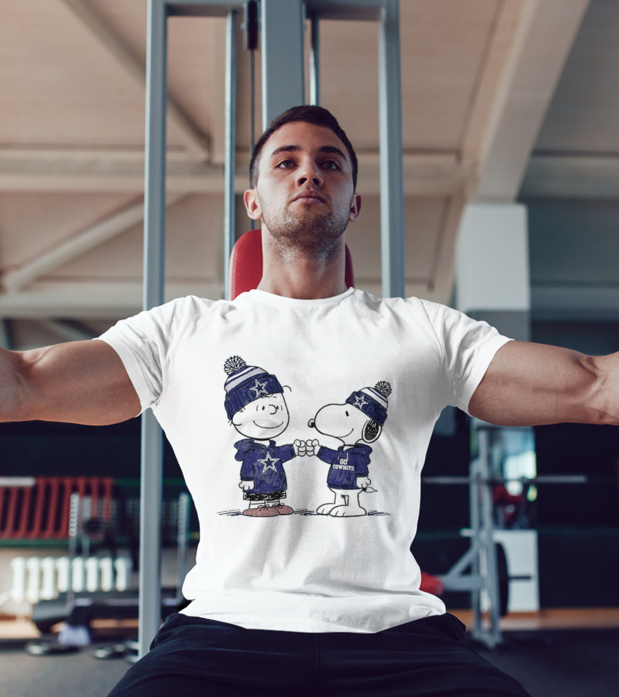 Snoopy Charlie Brown Go Cowboys Super Bowl Dallas Cowboys Fan Apparel T-Shirt
