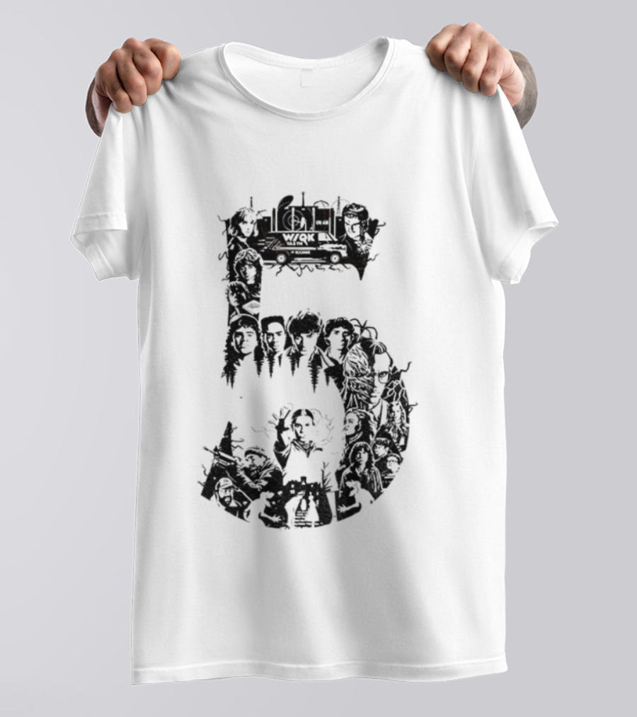 Stranger Things Season 5 Countdown Christmas Holiday WIQK Celebration T-Shirt