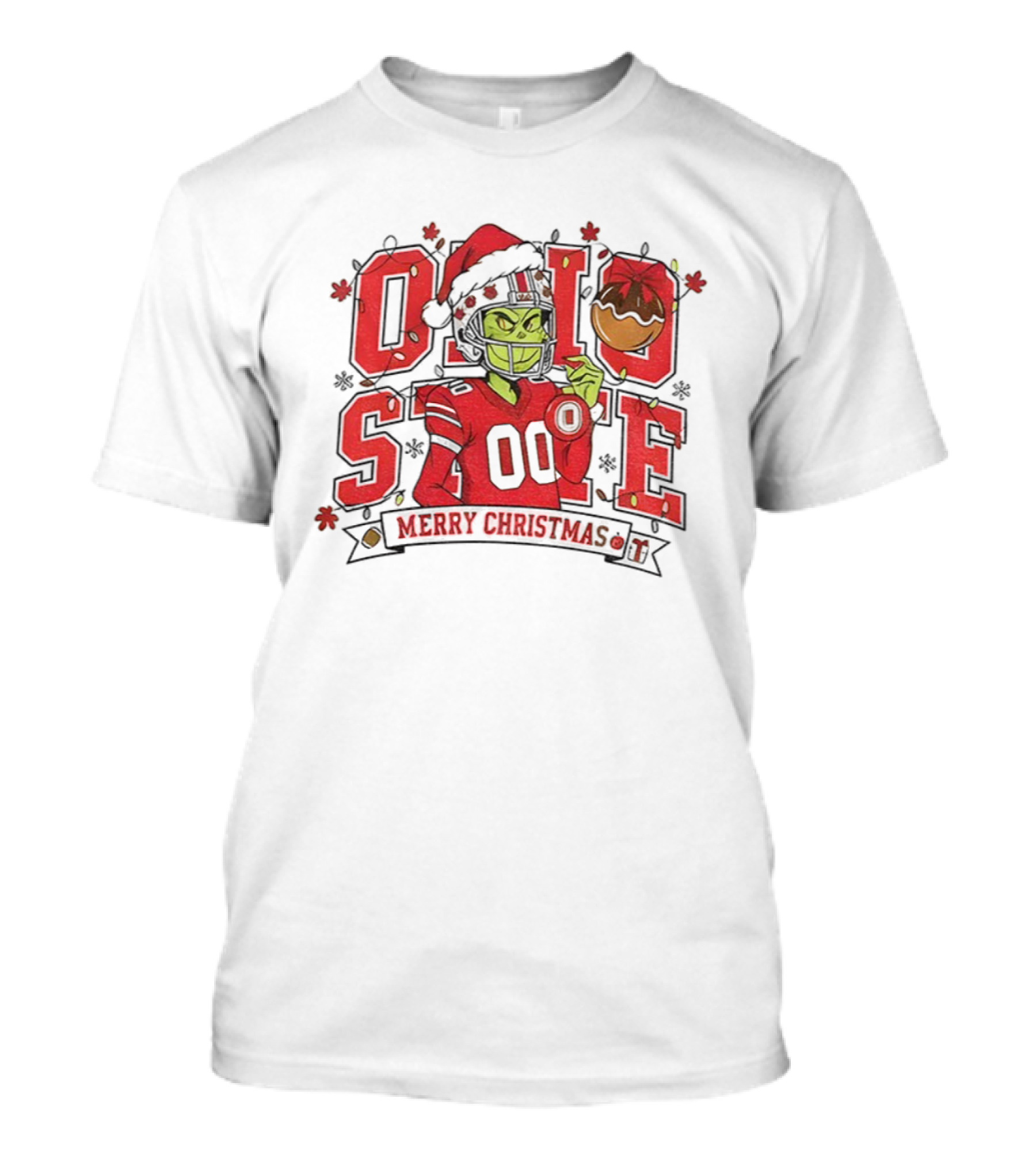 Ohio State Buckeyes Grinch Merry Christmas Football Fan Apparel T-Shirt