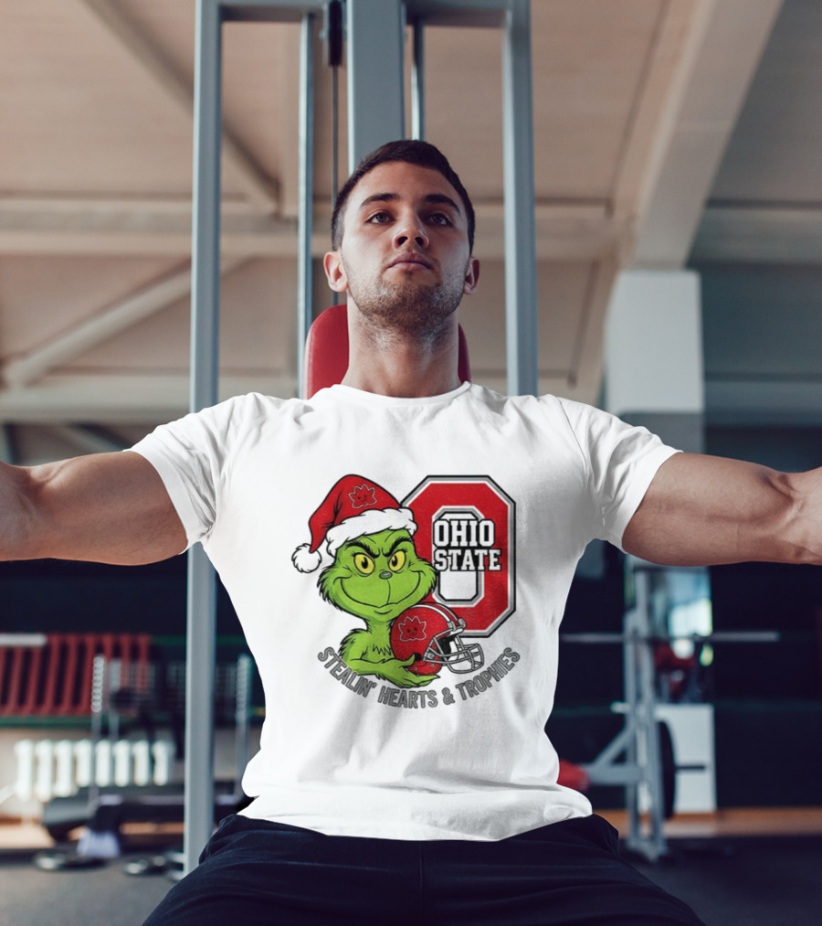 Ohio State Christmas Grinch Stealin’ Hearts Trophies T-Shirt