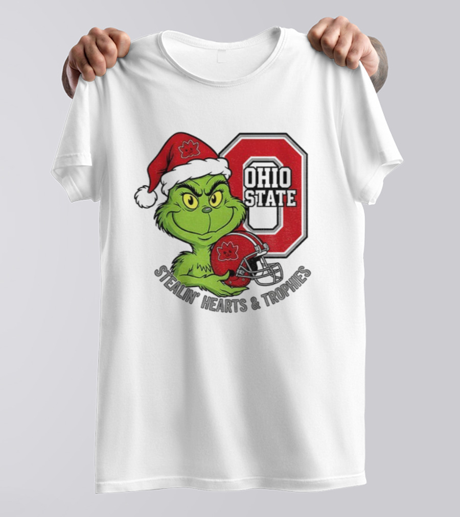 Ohio State Christmas Grinch Stealin’ Hearts Trophies T-Shirt