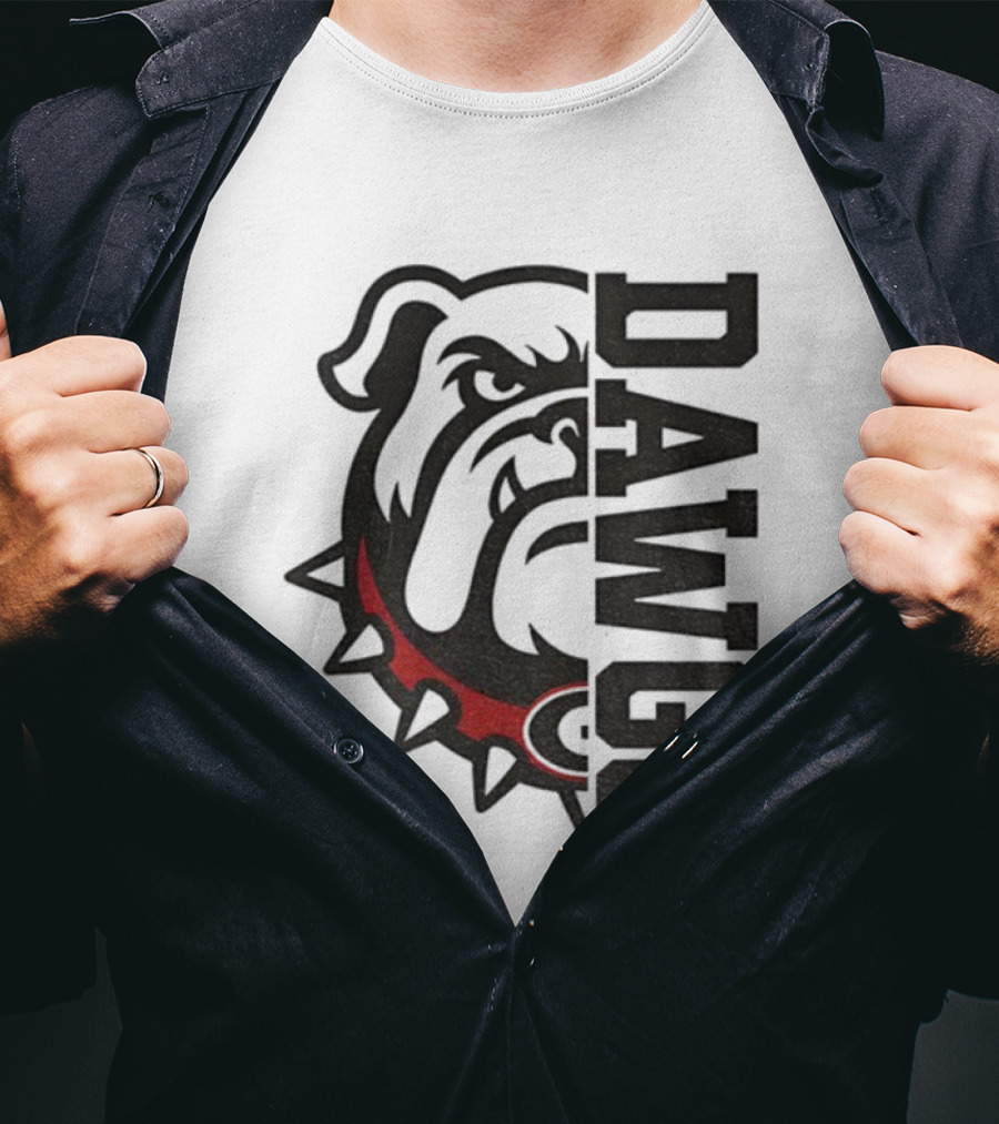 Georgia Bulldogs Dawgs Split Bulldog Graphic T-Shirt