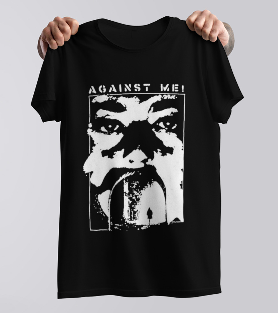 Against Me! Mouth Tunnel Face Design T-Shirt