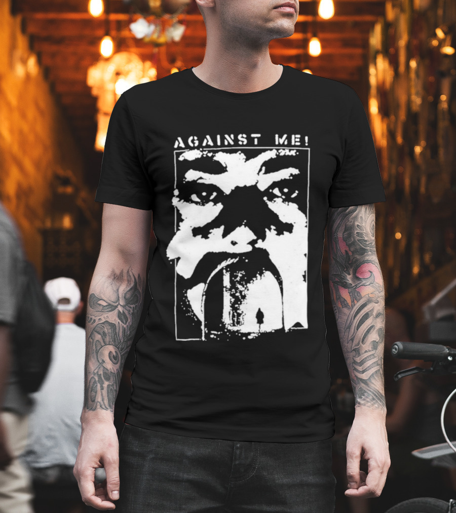 Against Me! Mouth Tunnel Face Design T-Shirt