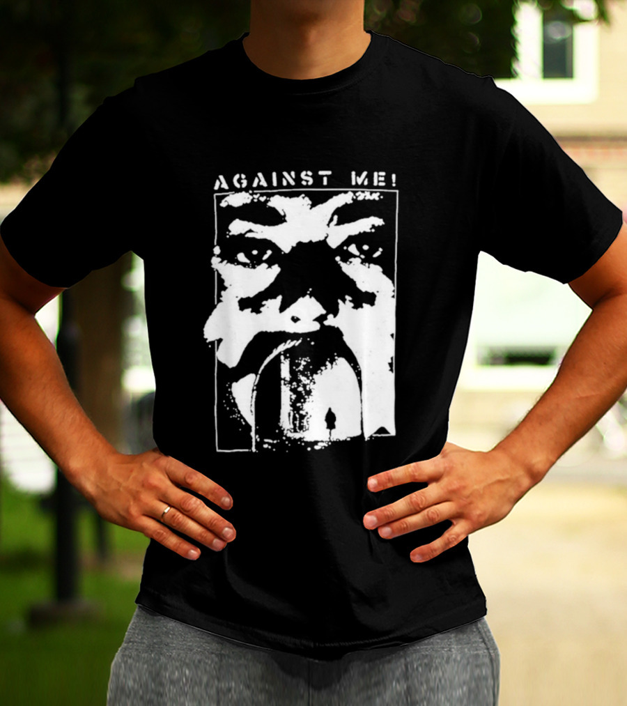 Against Me! Mouth Tunnel Face Design T-Shirt