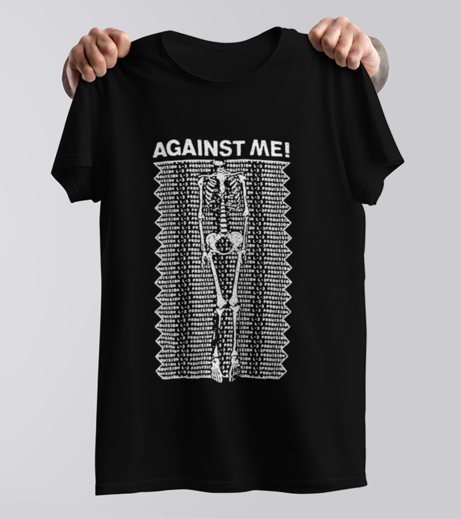 Against Me Skeleton Graphic Punk Rock Band Merchandise T-Shirt
