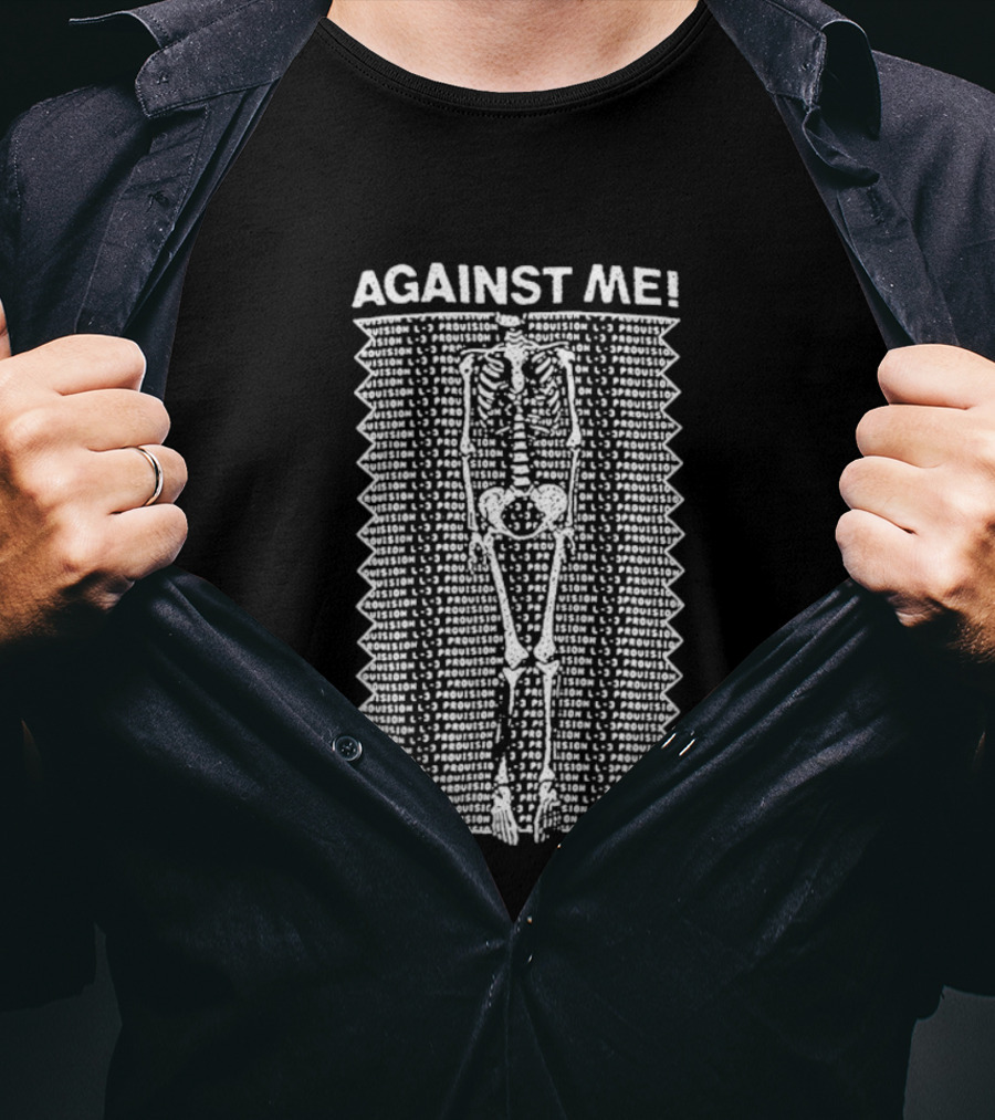 Against Me Skeleton Graphic Punk Rock Band Merchandise T-Shirt