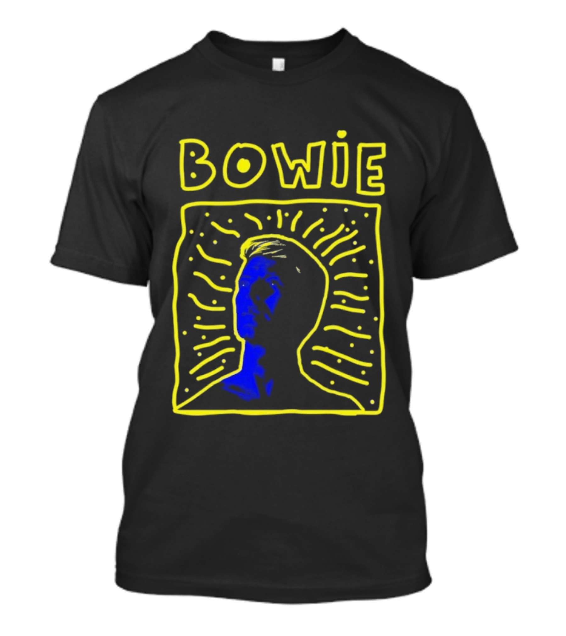 David Bowie 90s Neon Pop Art Silhouette T-Shirt
