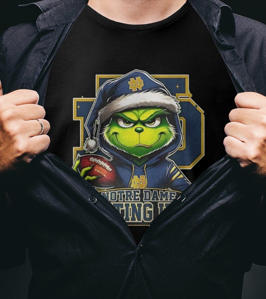 Grinch Notre Dame Fighting Irish Football Christmas 2025 T-Shirt