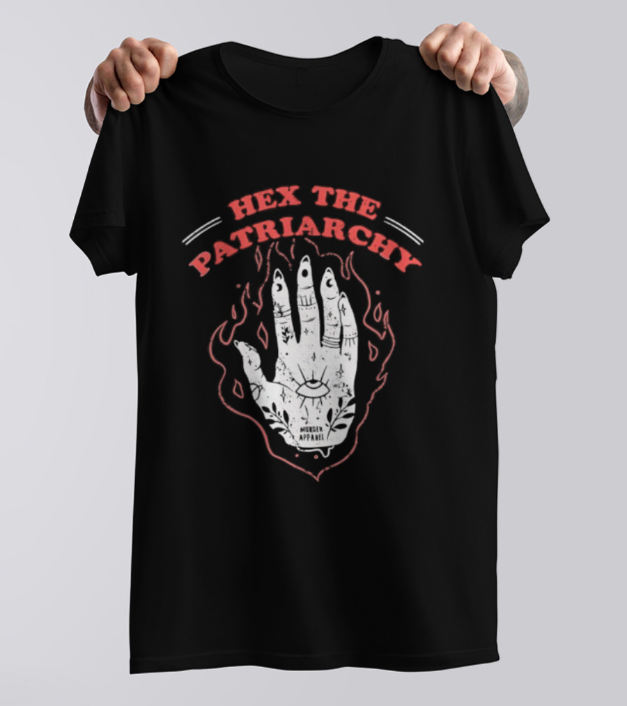 Hex The Patriarchy Hand Symbol With Mystical Flames T-Shirt