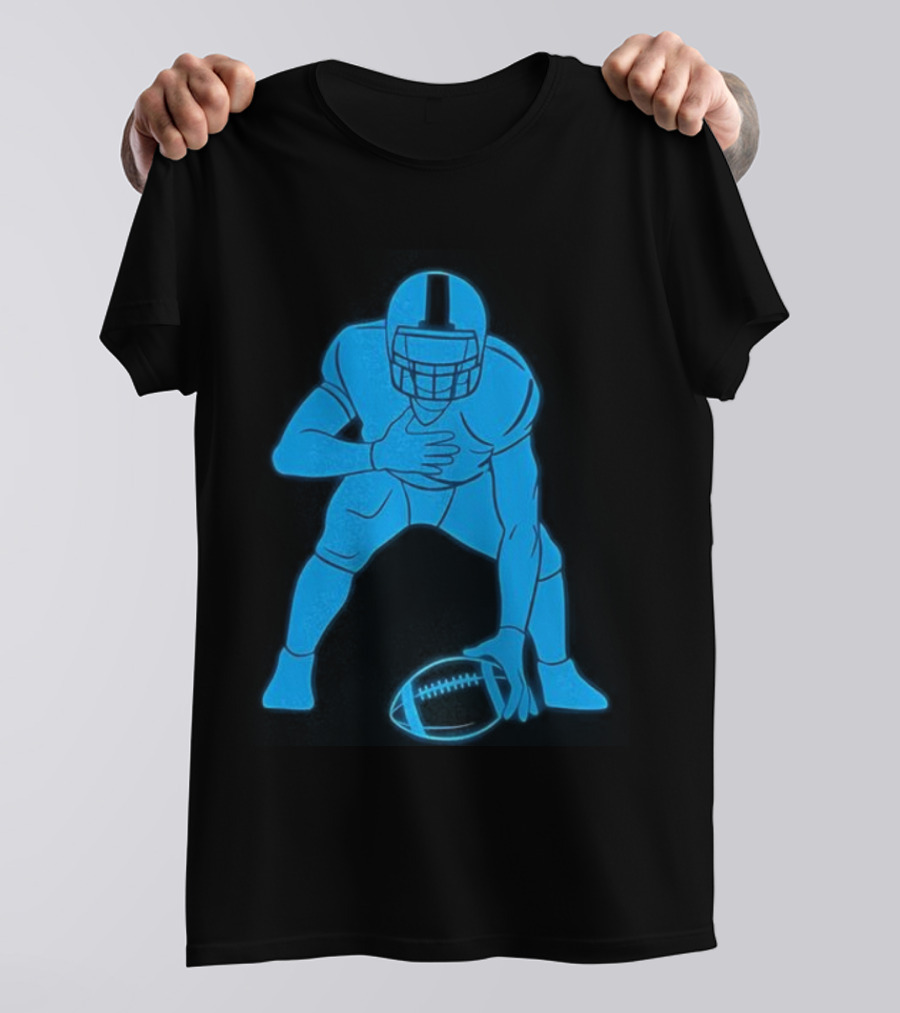 Matthew Stafford Football Neon Glow Blue T-Shirt