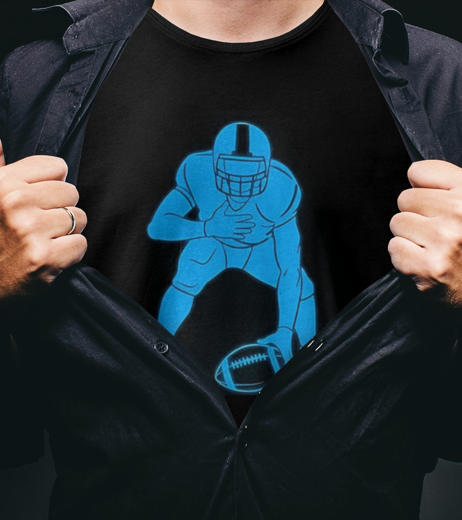 Matthew Stafford Football Neon Glow Blue T-Shirt