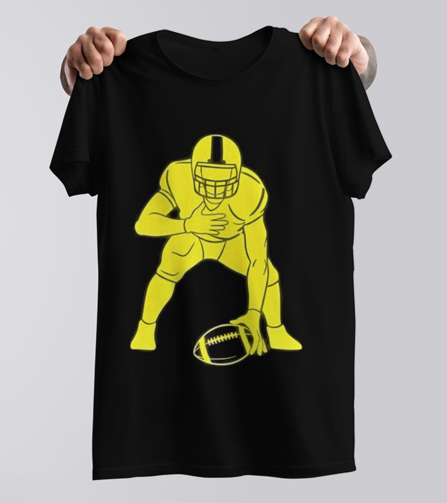 Matthew Staffords Daughter Yellow Football Player Silhouette T-Shirt