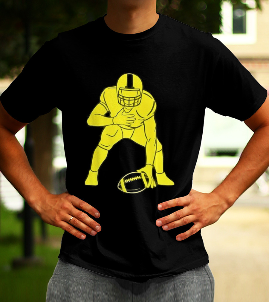 Matthew Staffords Daughter Yellow Football Player Silhouette T-Shirt