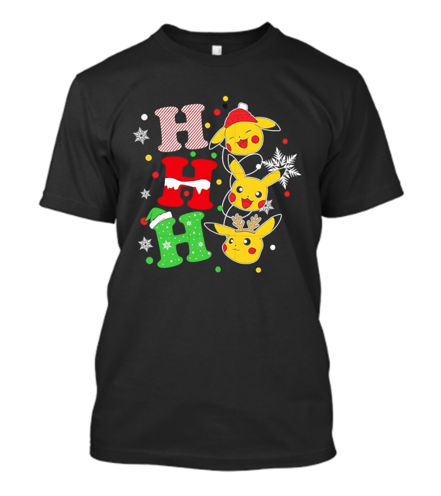 Pikachu Ho Ho Ho Christmas Festive Holiday Pokémon Celebration T-Shirt