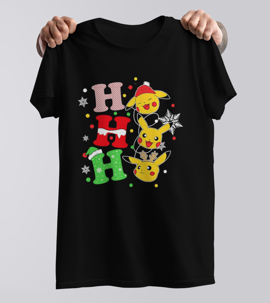 Pikachu Ho Ho Ho Christmas Festive Holiday Pokémon Celebration T-Shirt