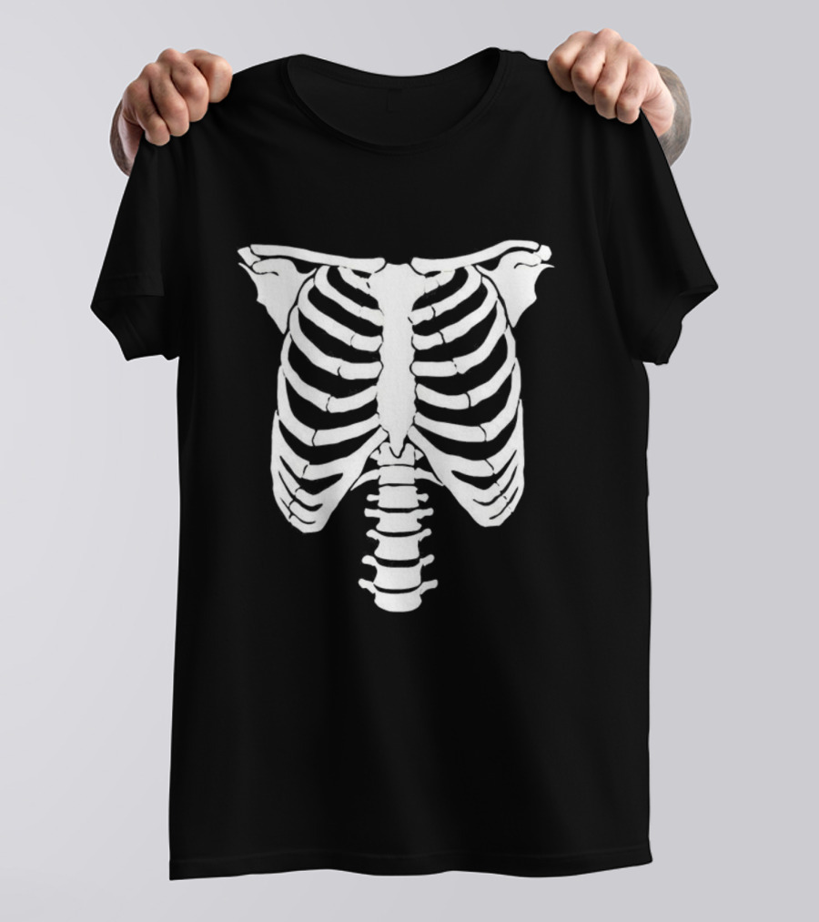 Rib Cage X-Ray Skeleton Anatomy Halloween Costume Print T-Shirt
