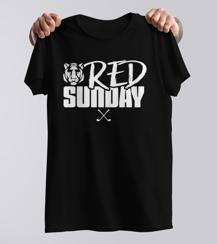 Tiger Red Sunday Golf Iconic Style T-Shirt