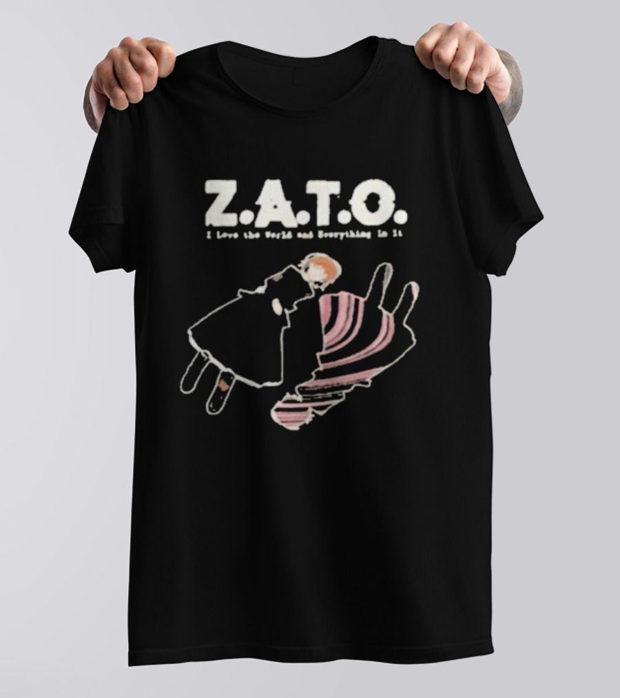 ZATO I Love The World And Everything In It Floating Figure Retro Style T-Shirt