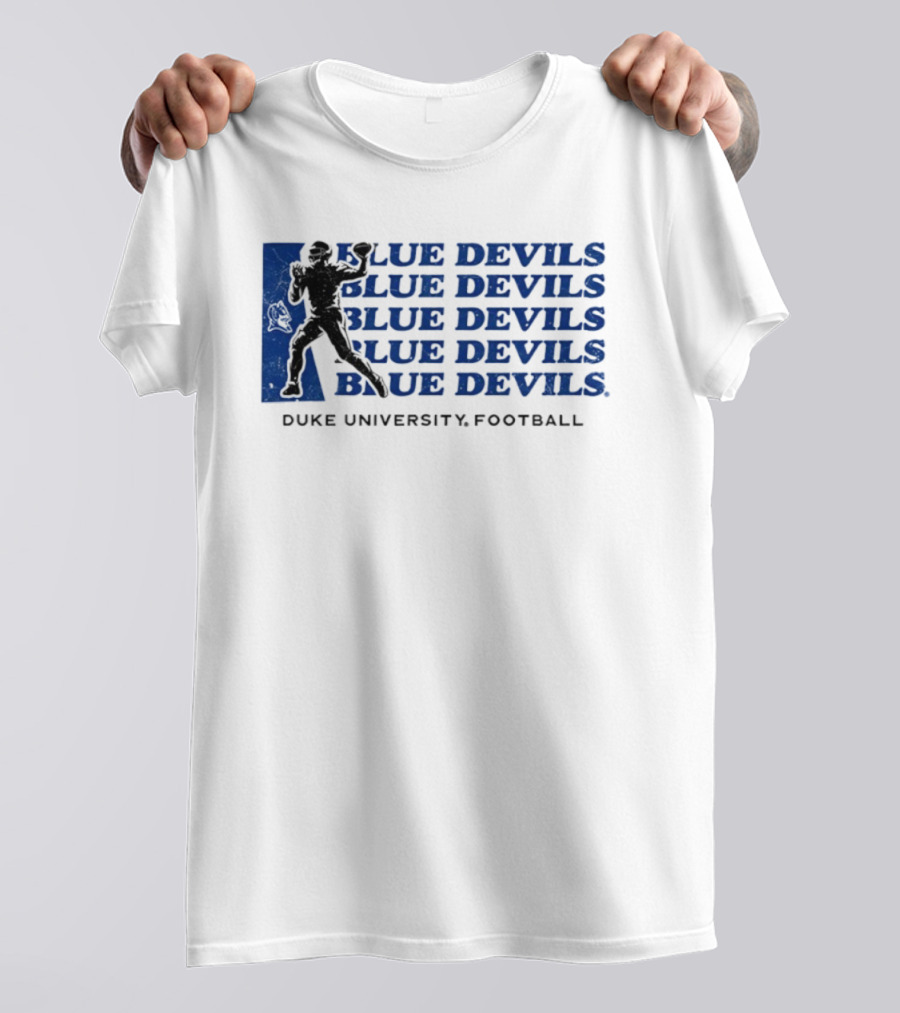 Duke Blue Devils Football Silhouette Duke University Blue Devils T-Shirt