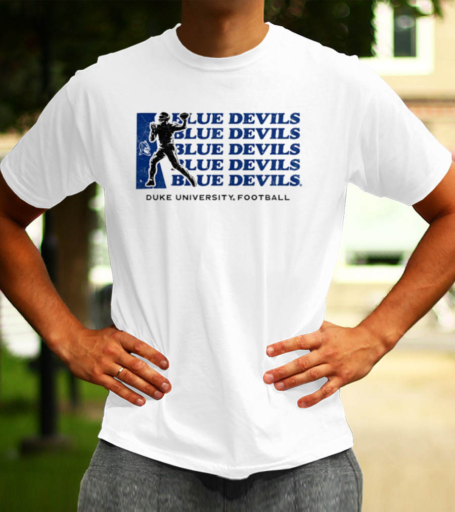 Duke Blue Devils Football Silhouette Duke University Blue Devils T-Shirt