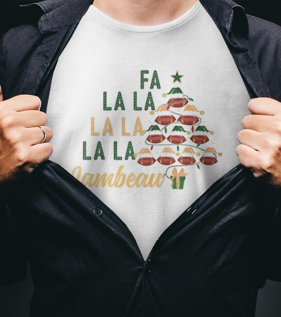 Fa La La La Lambeau Christmas Tree Green Bay Packers Football Christmas T-Shirt